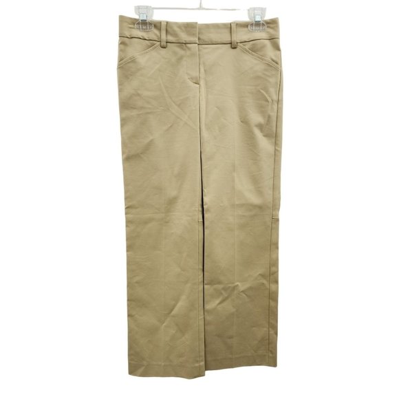 Theory NWT Luke Khaki Pants Solid Straight Leg 0 - Picture 1 of 4